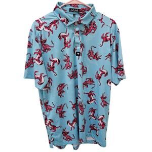 Bad Birdie‎ Blue Tiger Golf Polo, Size Large